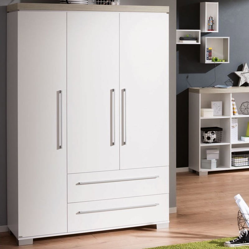 Kleiderschrank Kira Nautik, 3-türig mit Schubladen 4