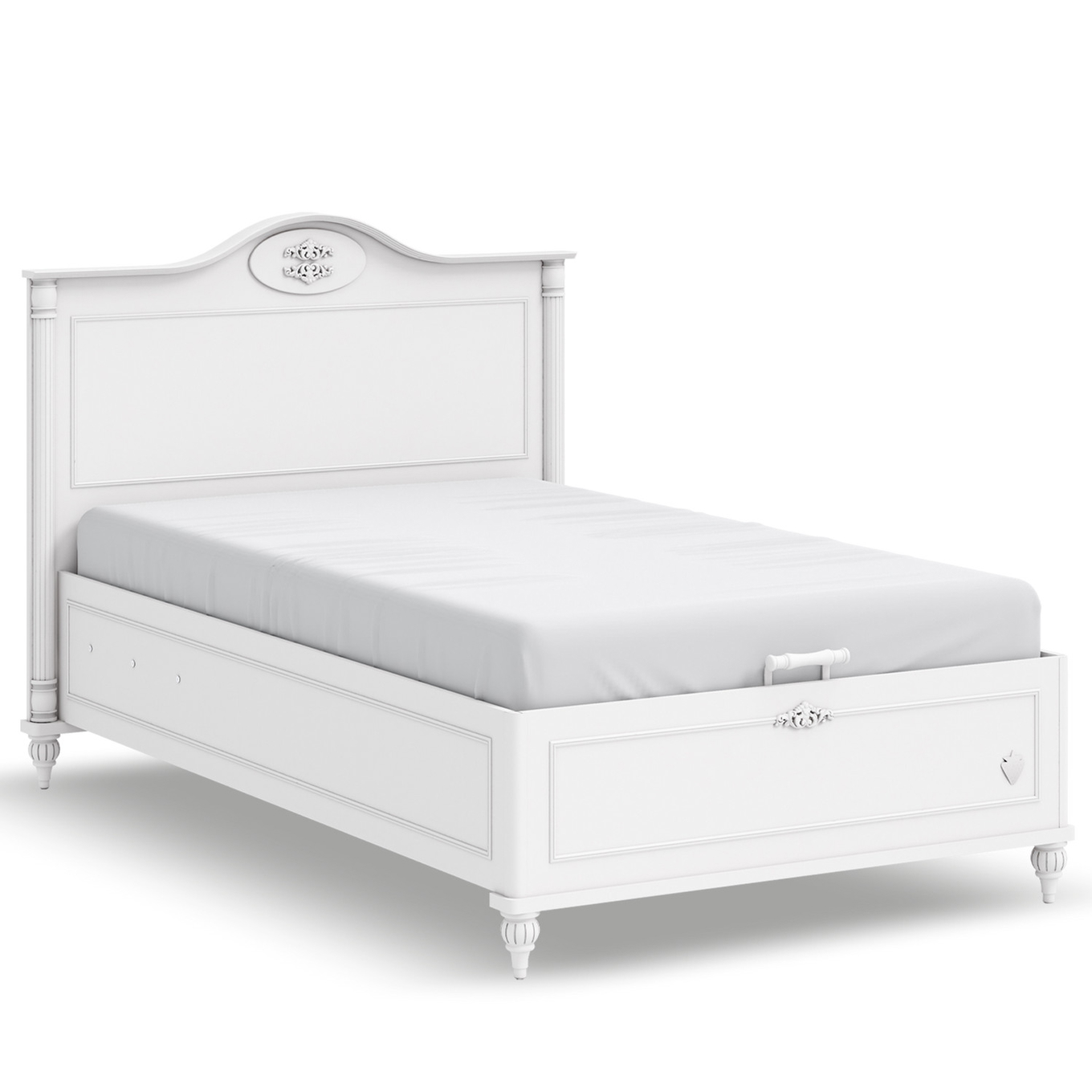 Bett Romantic mit Stauraum, 120 x 200 cm