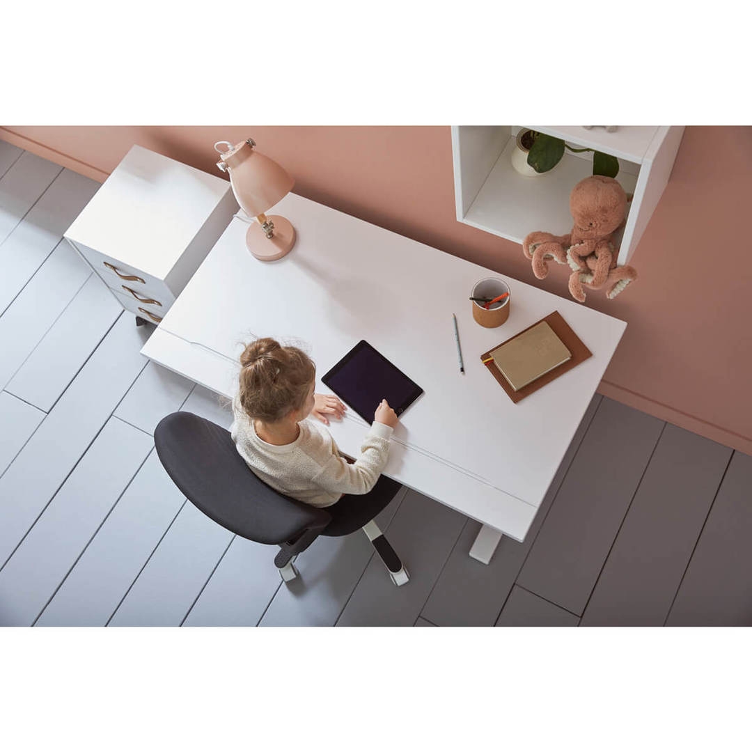 Schreibtisch Höhenverstellbar mit neigbare Tischplatte Weiss 4