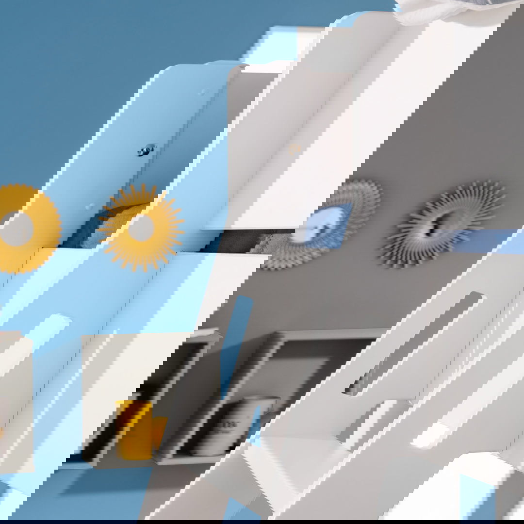 Hochbett Tiago Weiss, mit gerader Leiter, 120 x 200 cm 2