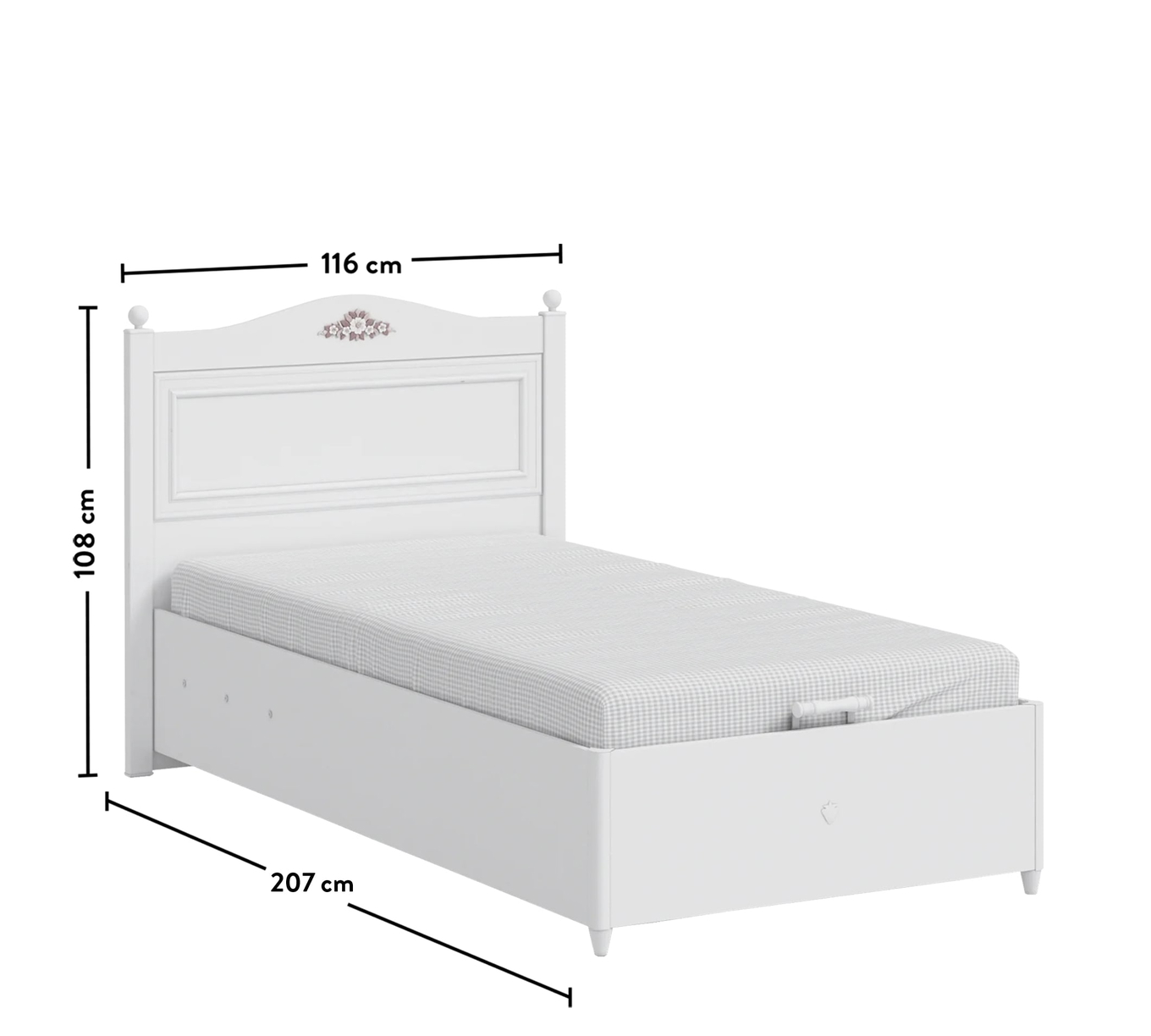 Bett Rustik mit Stauraum, 100 x 200 cm 5