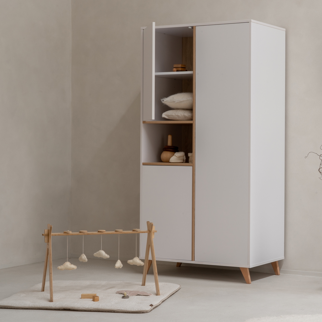 Kleiderschrank Loft Weiss, 2-türig 2