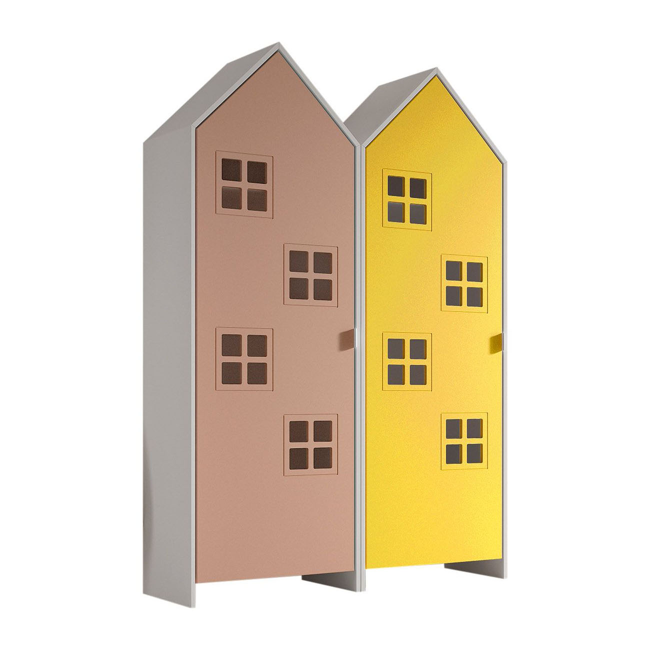 Schrank Casami Bruges 2-teilig Set Altrosa, Gelb 1