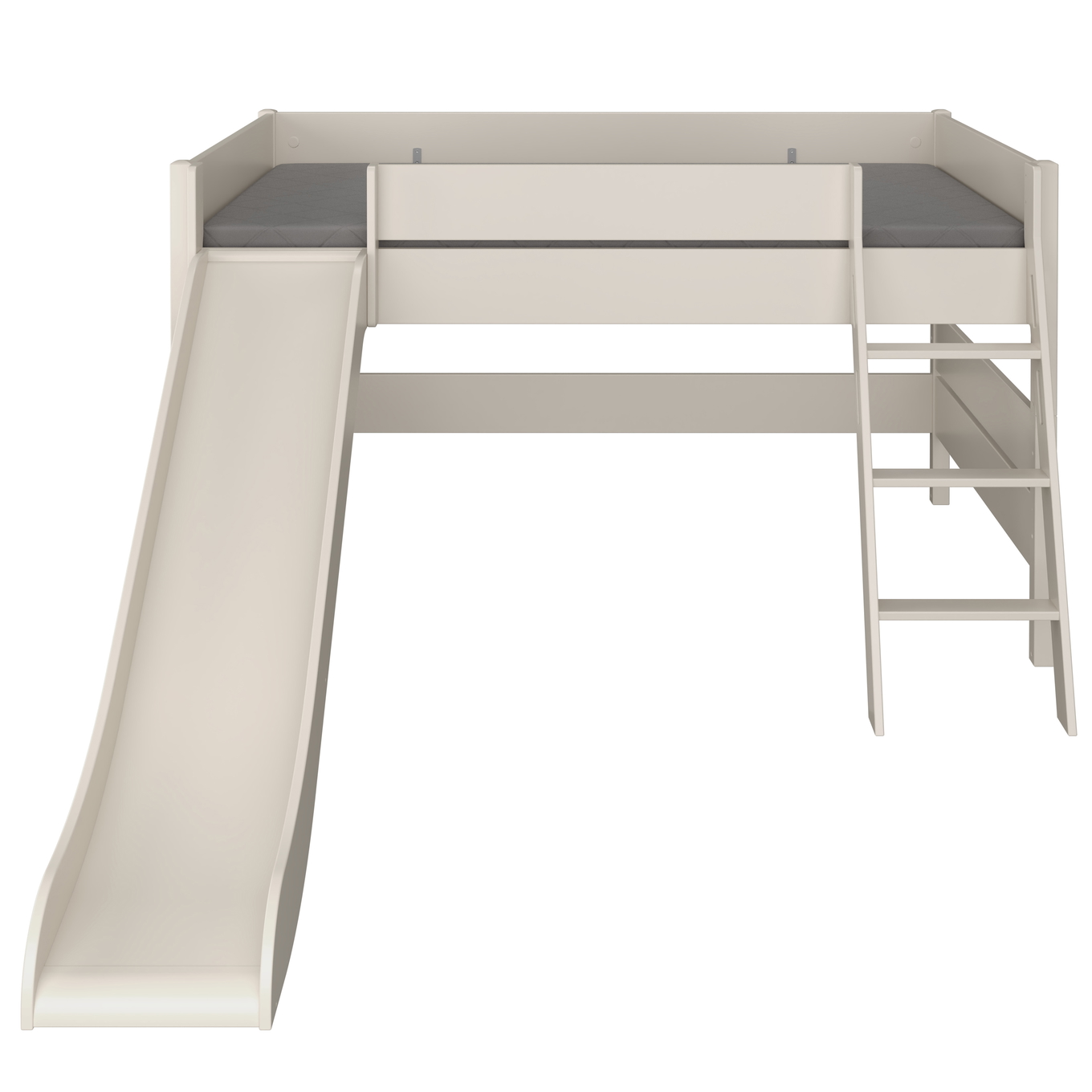 Halbhohes Bett Tiago mit Rutsche Beige, mit Schrägleiter, 120 x 200 cm 3