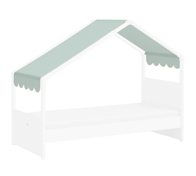 Stoffhimmel Montes für Hausbett mit Seitendach Grün