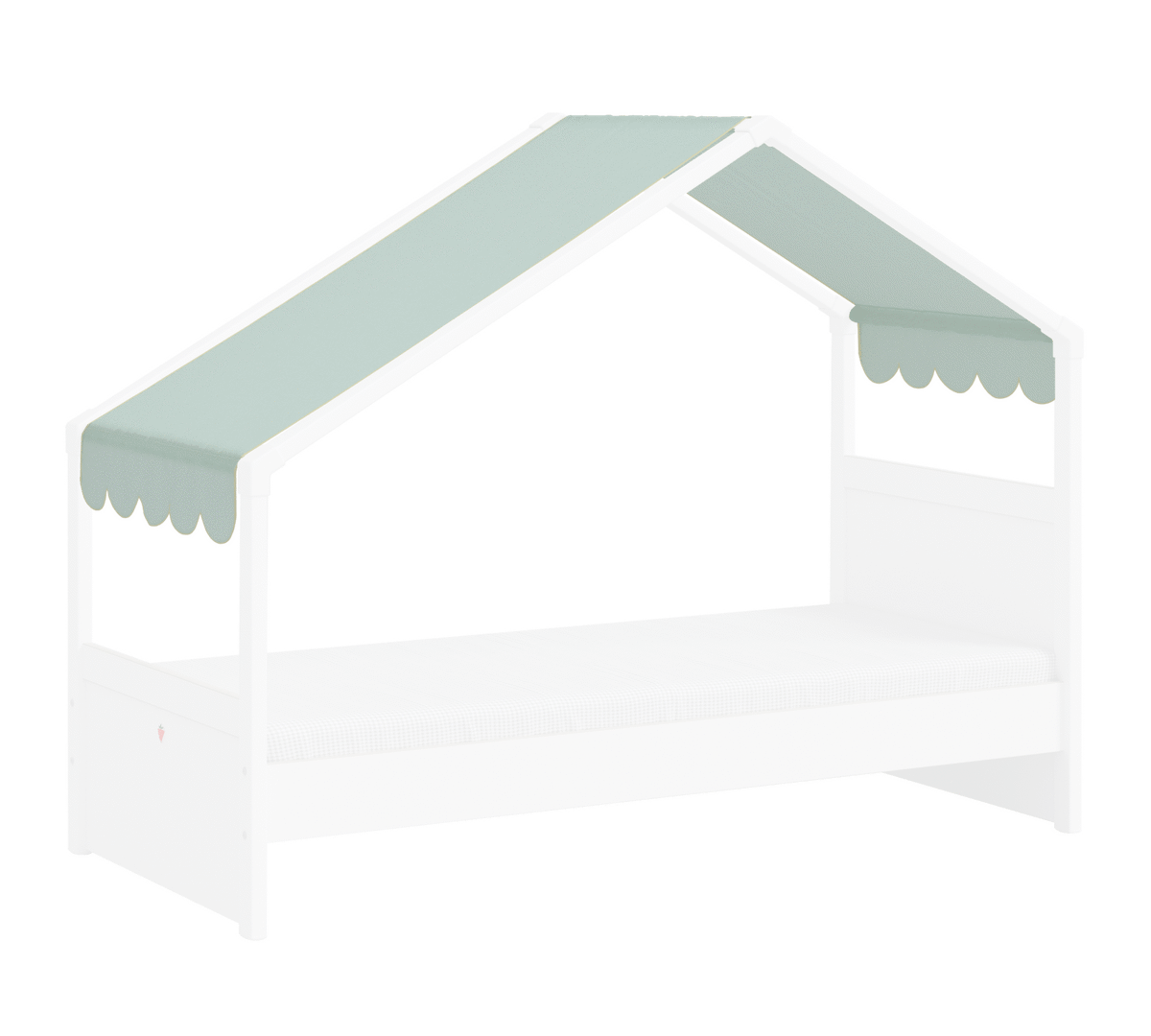 Stoffhimmel Montes für Hausbett mit Seitendach Grün 1