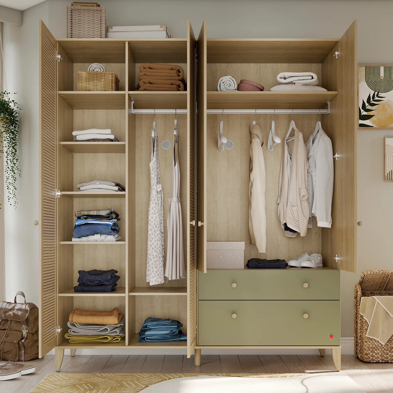 Kleiderschrank Loof 4-türig 3