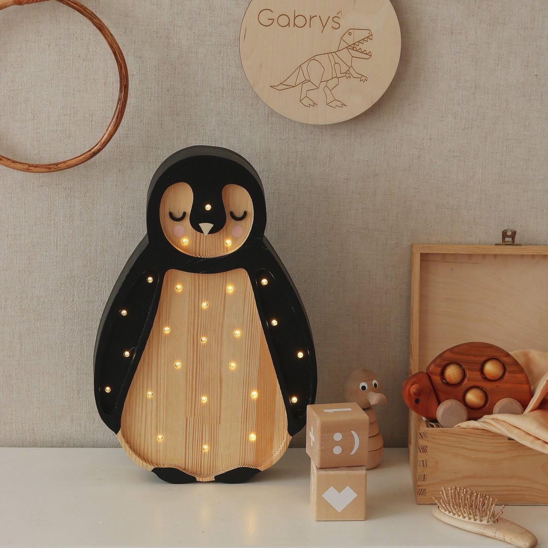 Nachtlampe Baby Pinguin Wood 2