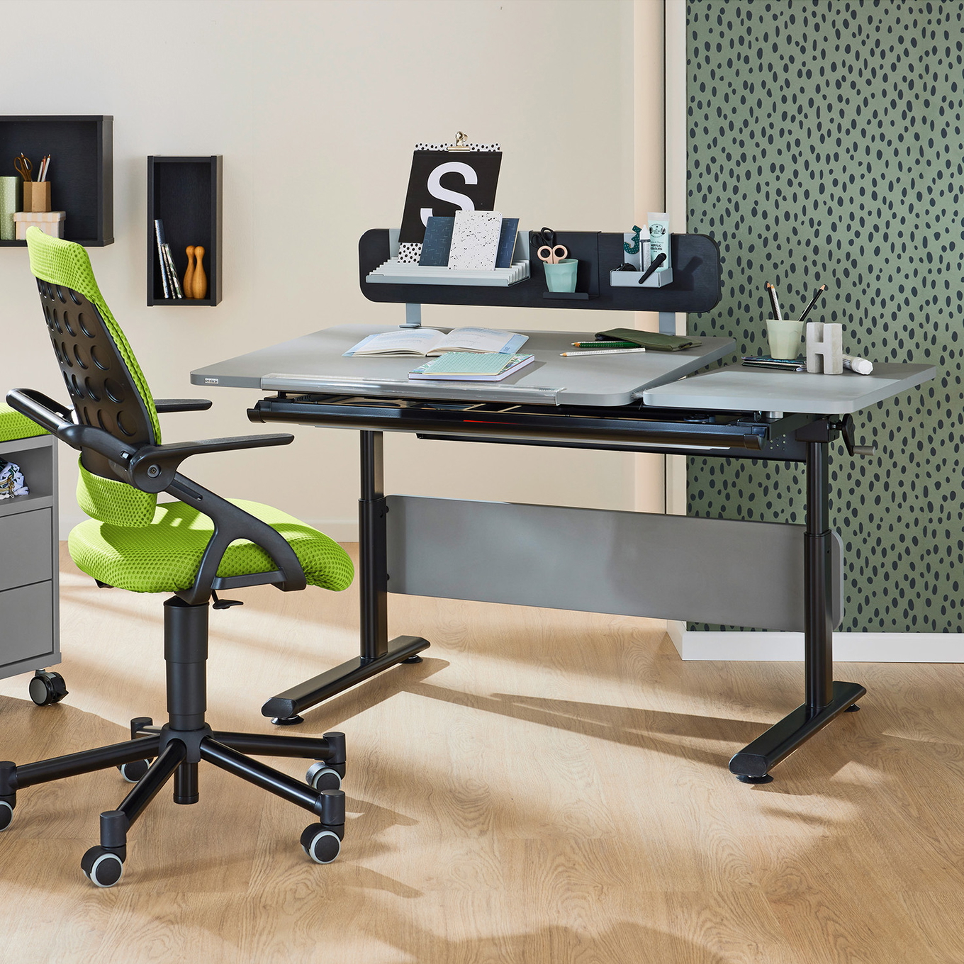 Schreibtisch Diego 130 GT Schwarz Grau #2