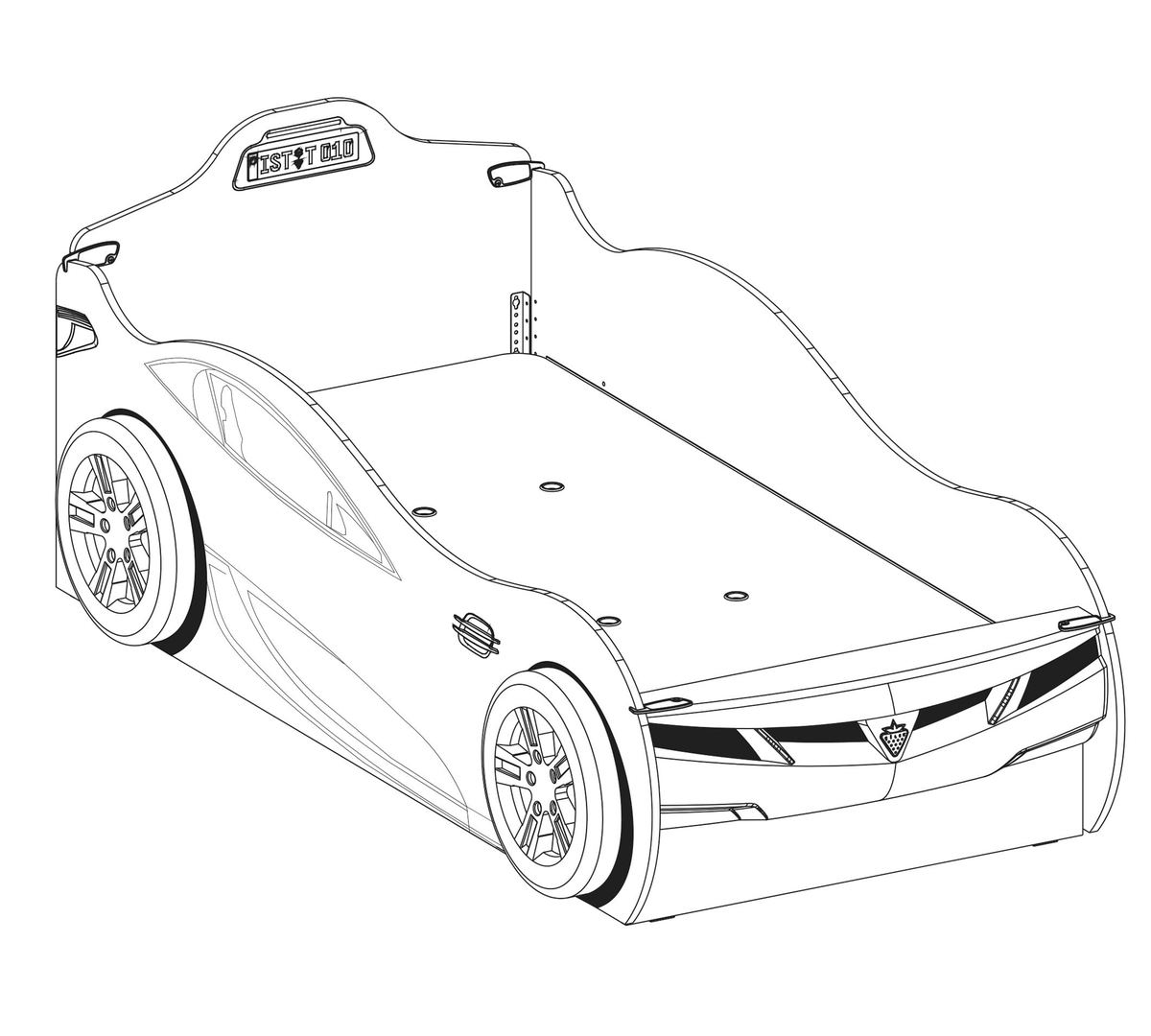 Autobett Coupe für 2 Weiss 4