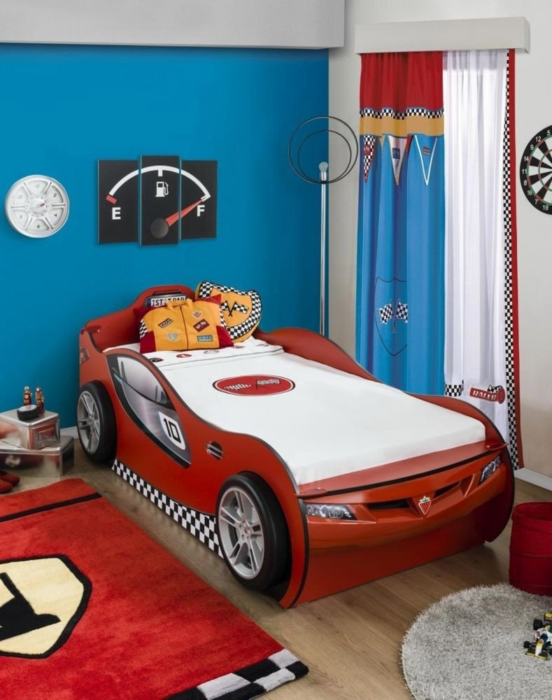Cilek Autobett für 2 in Rot - Zusatzbett - Panda Kindermöbel