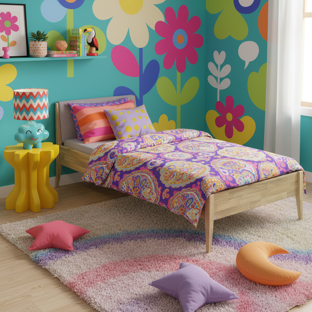 Bett Stiene mit gepolstertem Betthaupt Eiche Steingrau, 90 x 200 cm 5