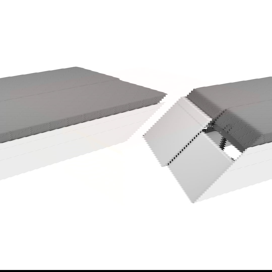 Bett Flynn mit Ausziehfunktion Weiss