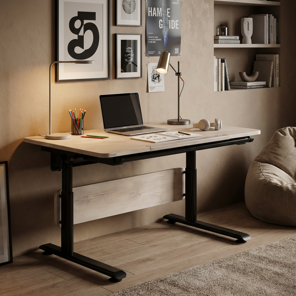 Schreibtisch Diego 120 Schwarz Beige 5