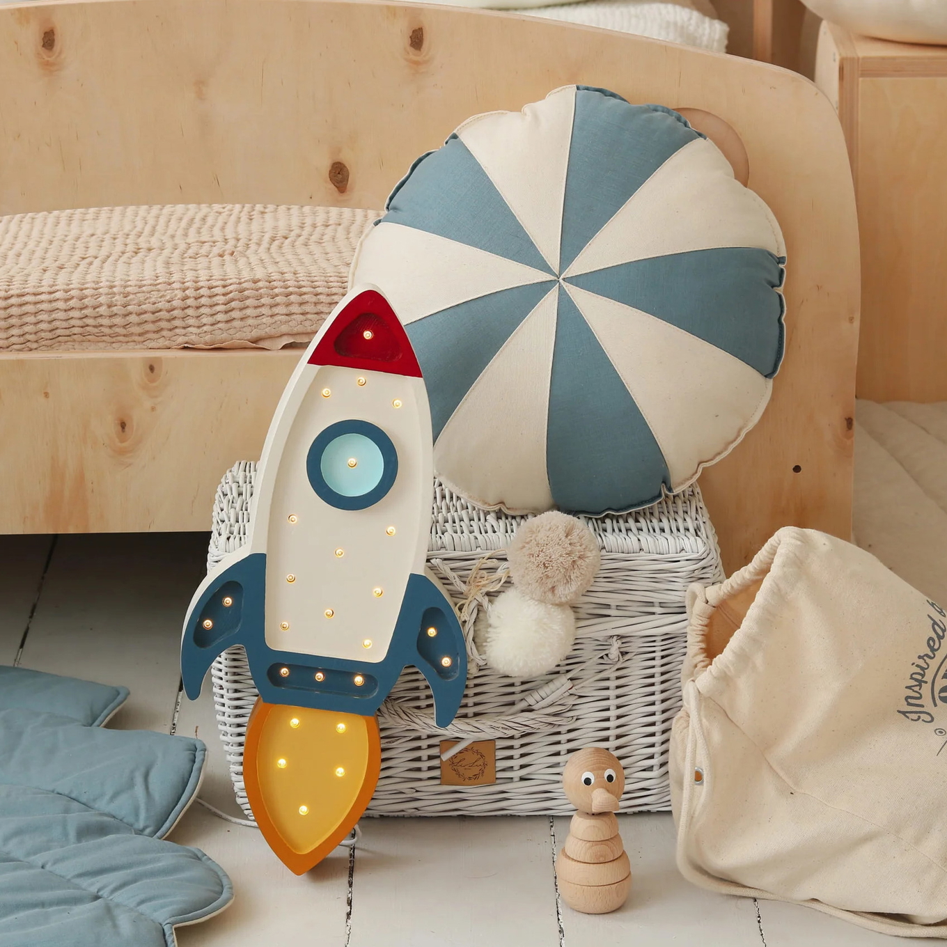 Nachtlampe Space Rocket Weiss 2