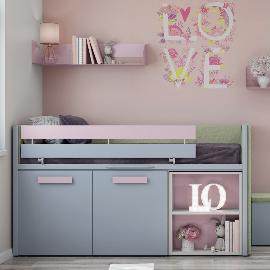 Halbhohes Bett Sky Lite Grau 2