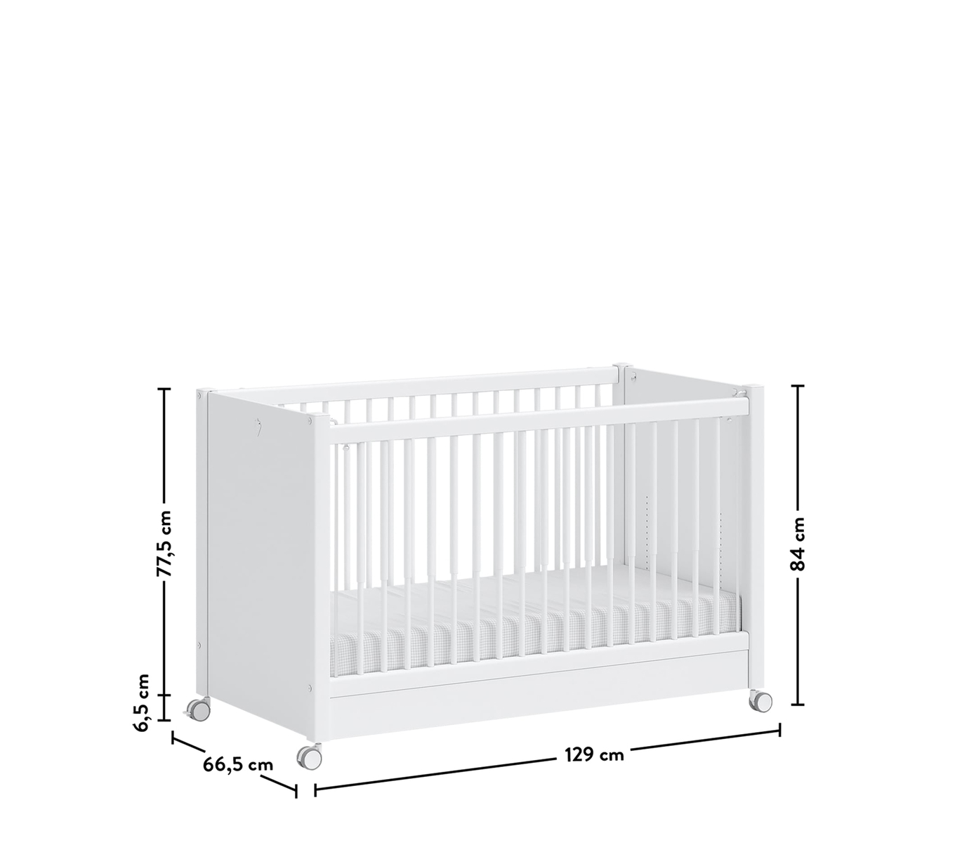 Babybett 2 in 1 Weiss 7