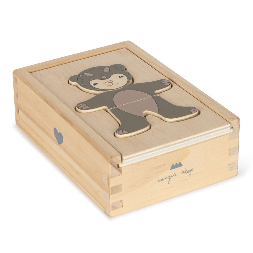 Holz-Teddy-Anziehpuzzle FSC Animals 4