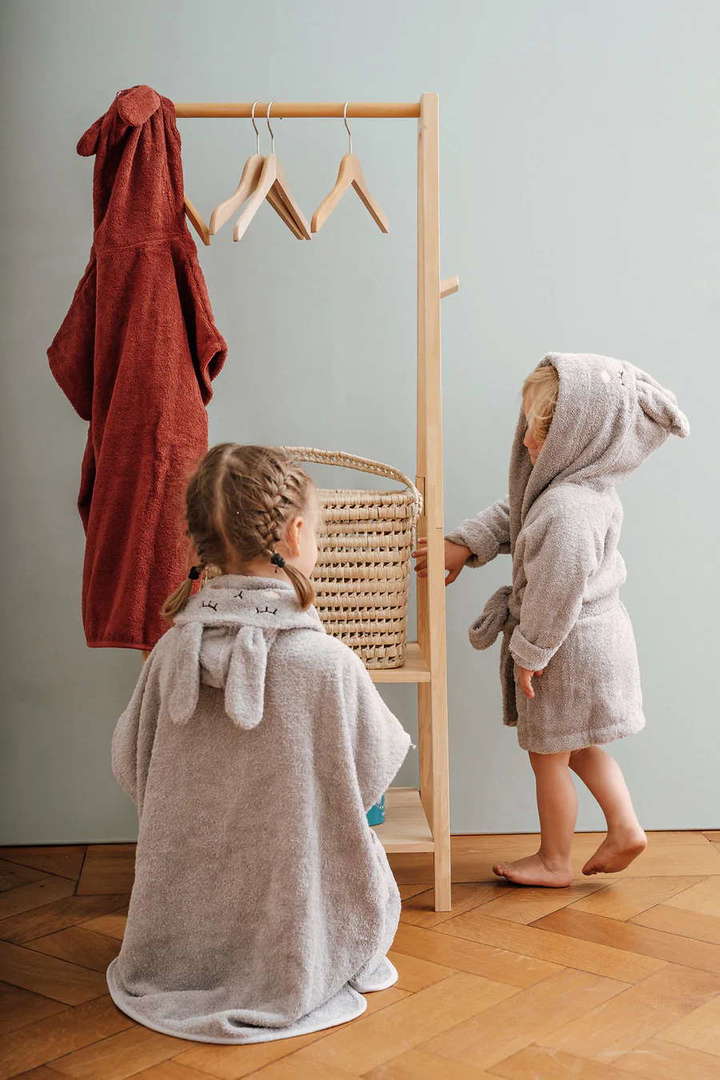 Badeponcho Hase Silbergrau 3