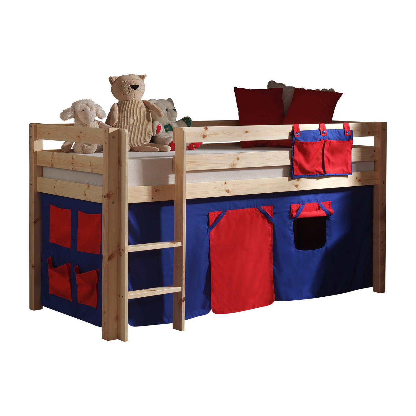 Halbhohes Bett Domino Holz 1