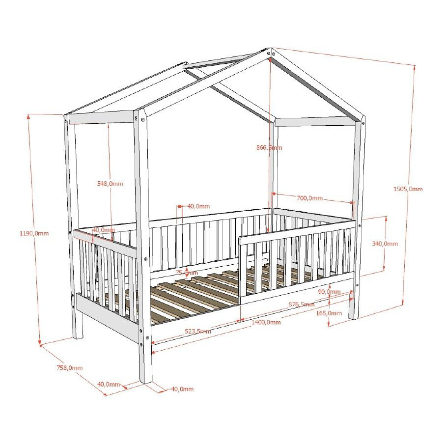 Hausbett Dallas Junior Anthrazit 4