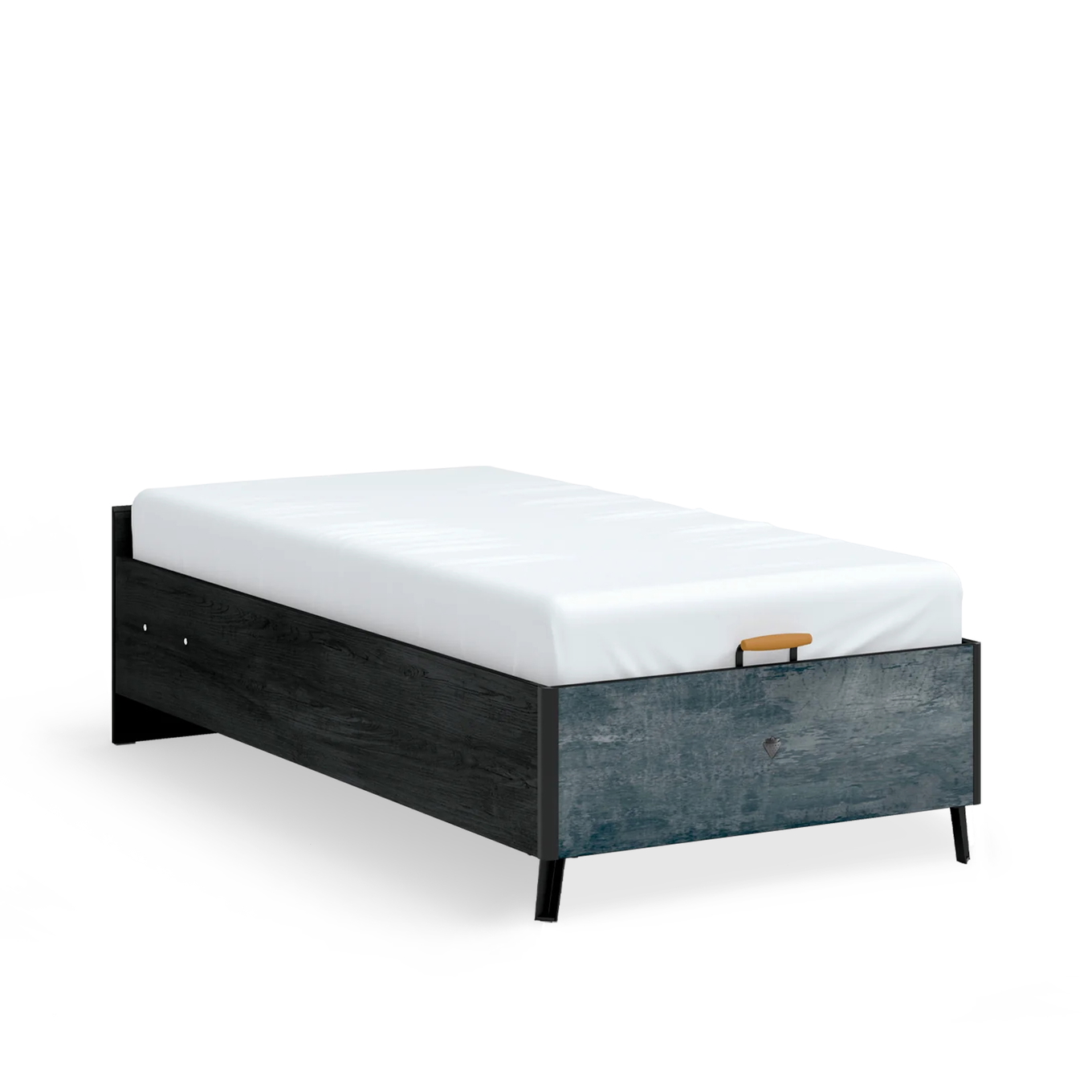 Bett Dark Metal Line mit Stauraum, 100 x 200 cm 7