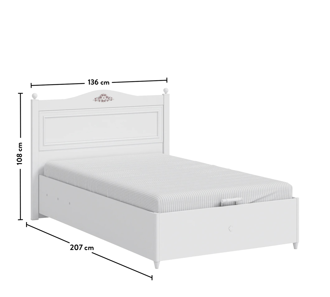 Bett Rustik mit Stauraum, 120 x 200 cm 4