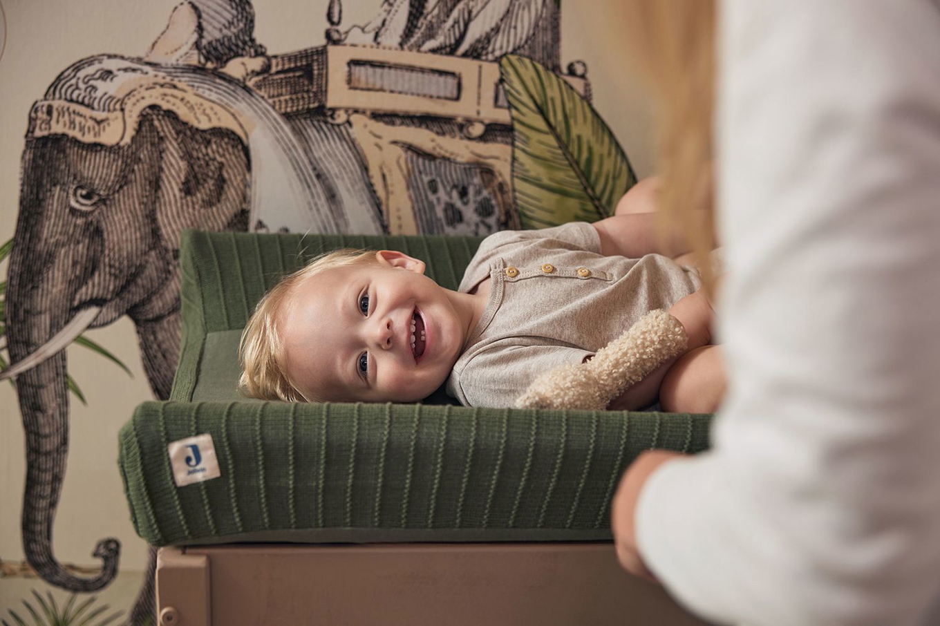 Wickelkissenbezug Strick Leaf Green 8