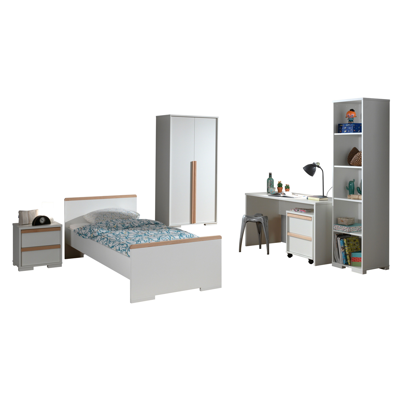 Kinderzimmer London 6-teilig Set Weiss, 2