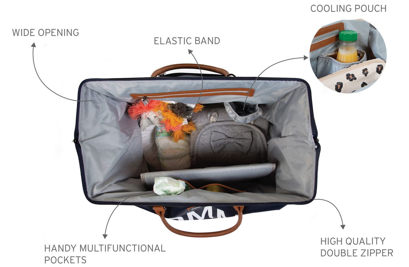 Mommy Bag Navy Weiss 8