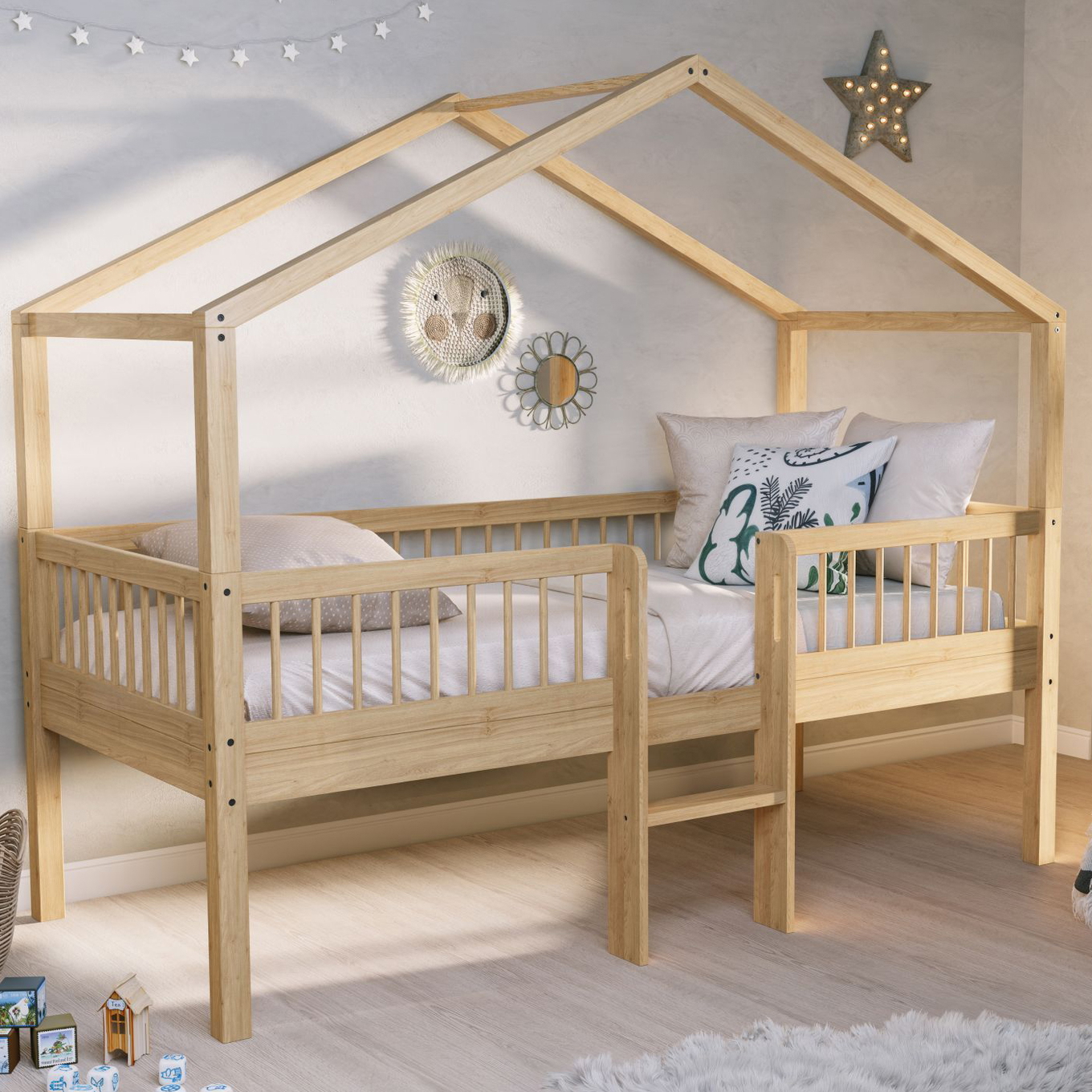 Hausbett Forrest mit Leiter Holz 2