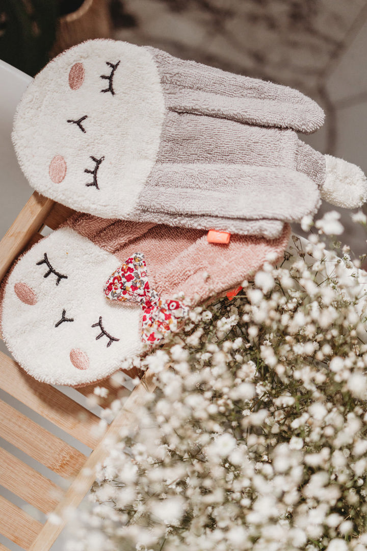 Waschlappen Hase Silbergrau #2