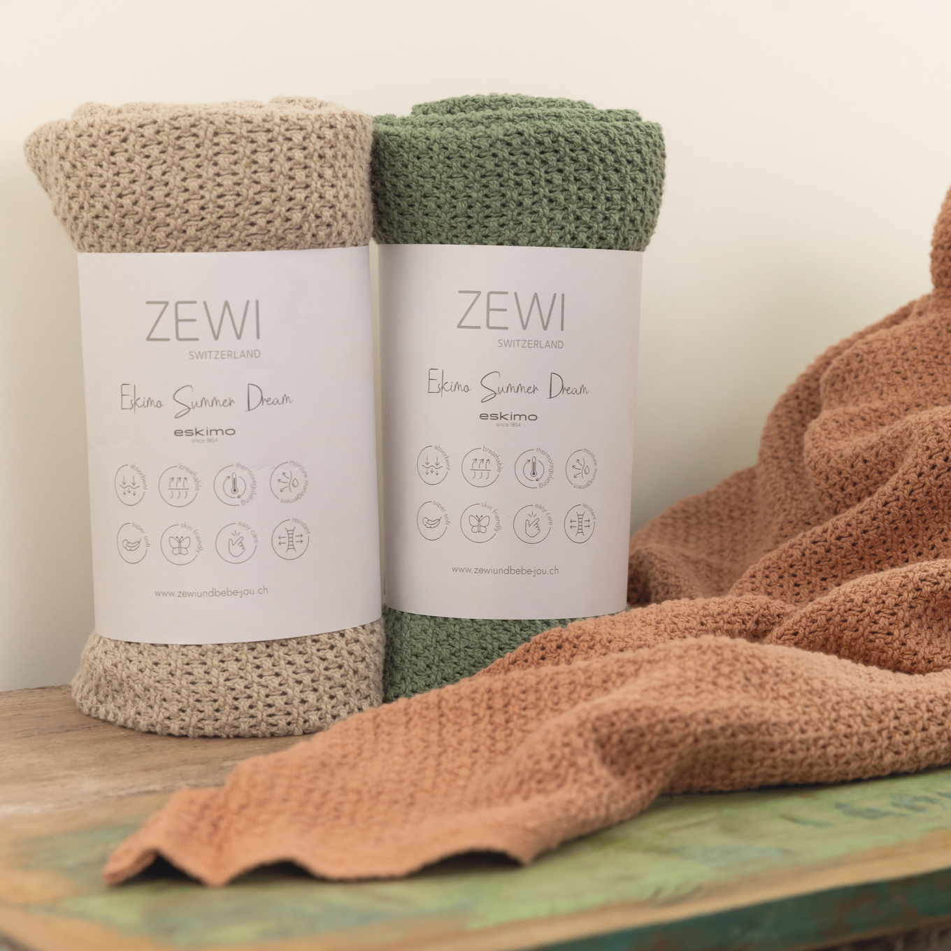 Decke Eskimo Summer Dream Naturgrün, 100 x 150 cm 4