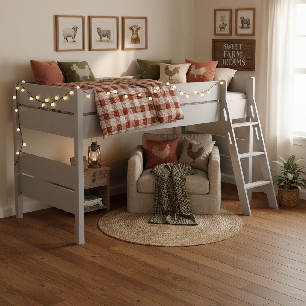 Halbhohes Bett Tiago Grau, mit Schrägleiter, 90 x 200 cm 6