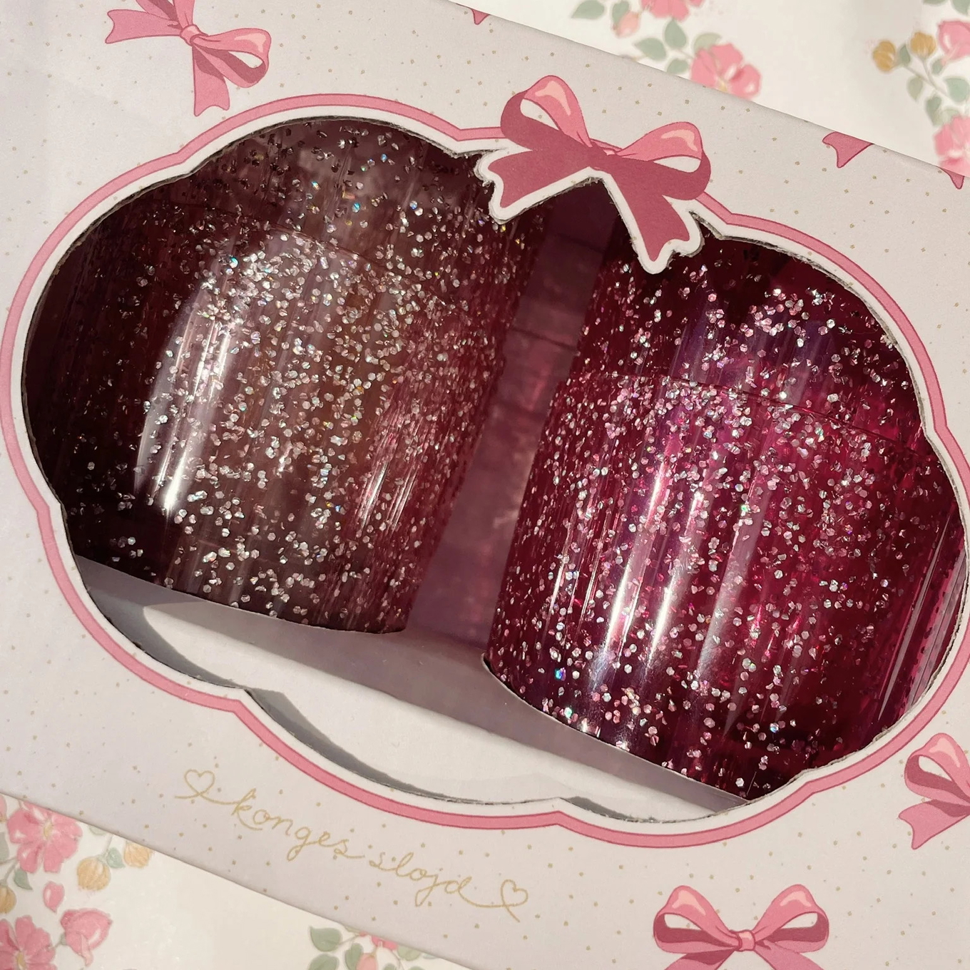 Becher 4er Set Pink mit Glitzer #2