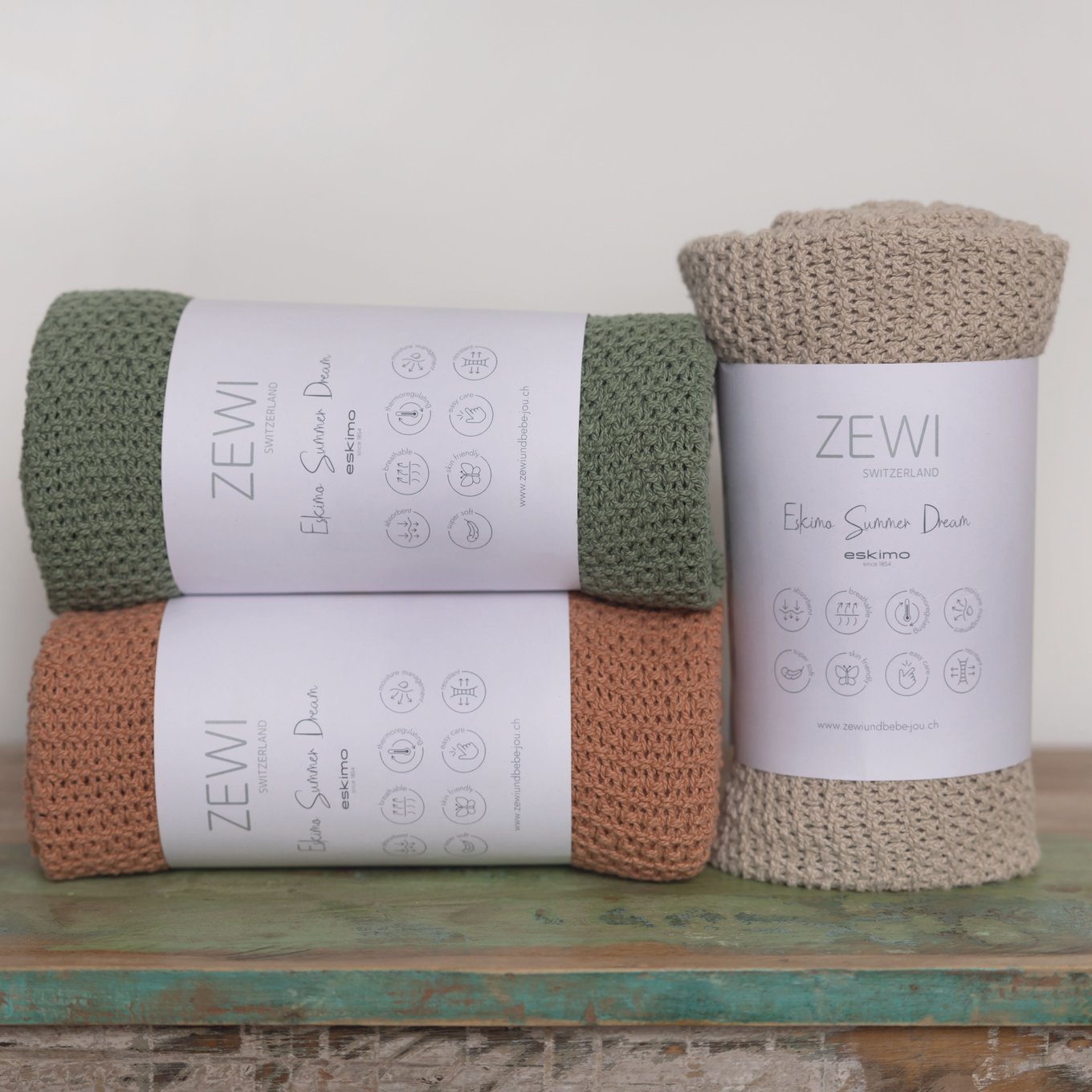 Decke Eskimo Summer Dream Naturgrün, 100 x 150 cm 5