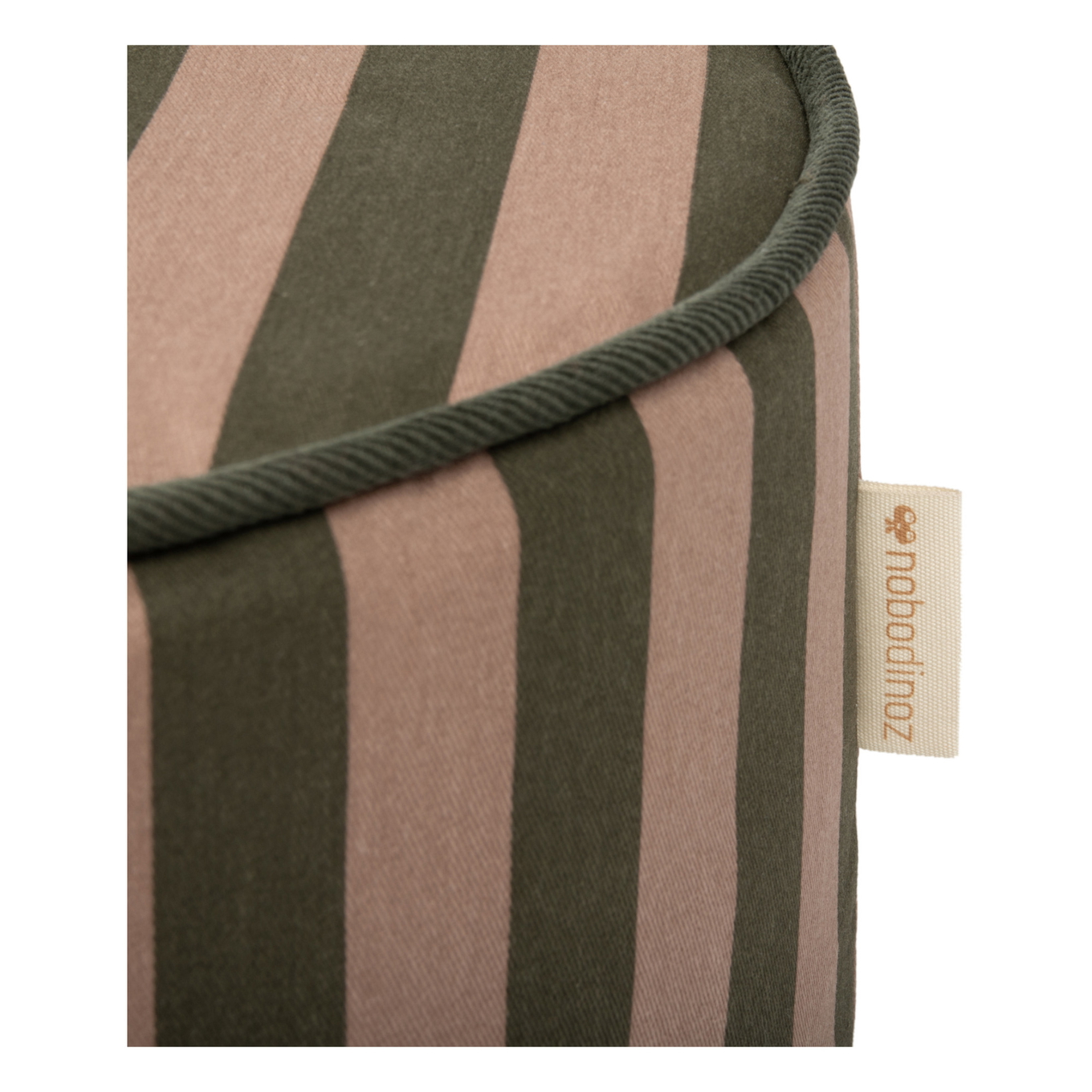 Hocker Majestic Green Taupe Stripes 3