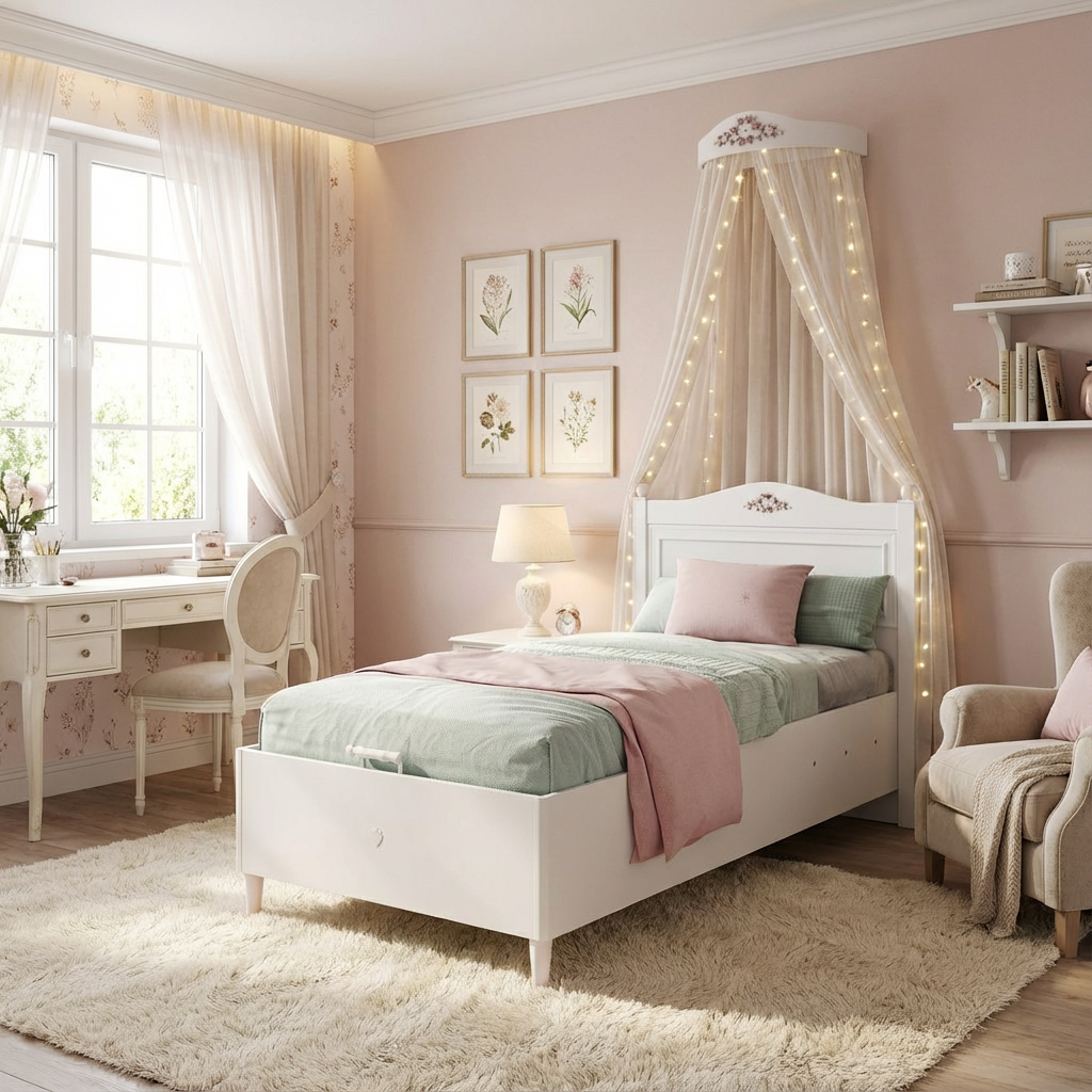 Bett Rustik mit Stauraum, 100 x 200 cm #2