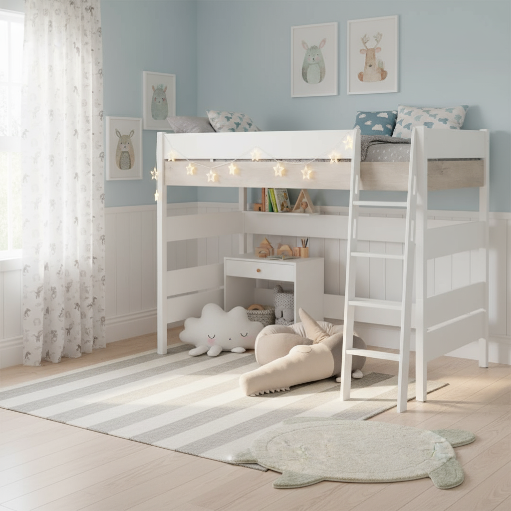 Mittelhohes Bett Kira Nautik mit Schrägleiter, 90 x 200 cm 3