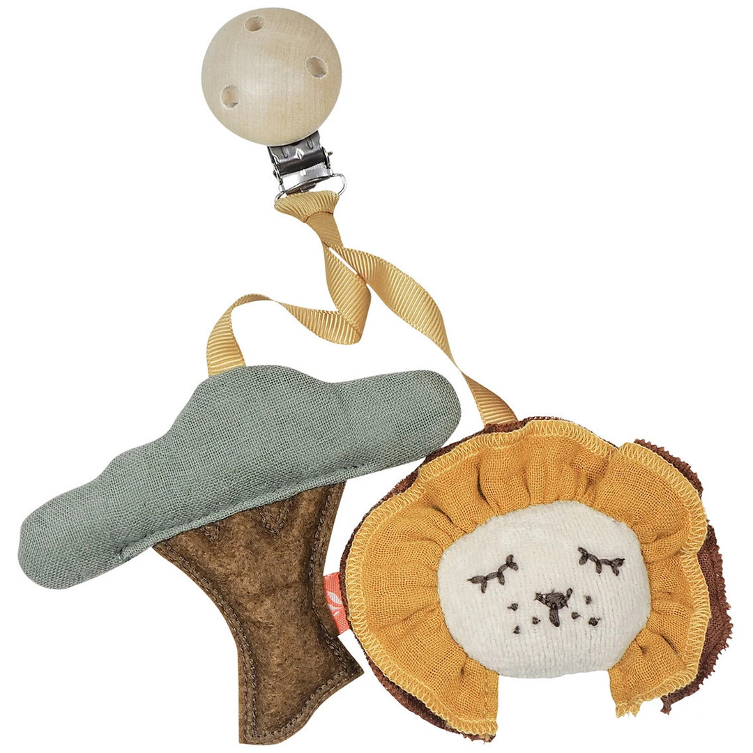 Clip mit Anhänger Baum und Löwe