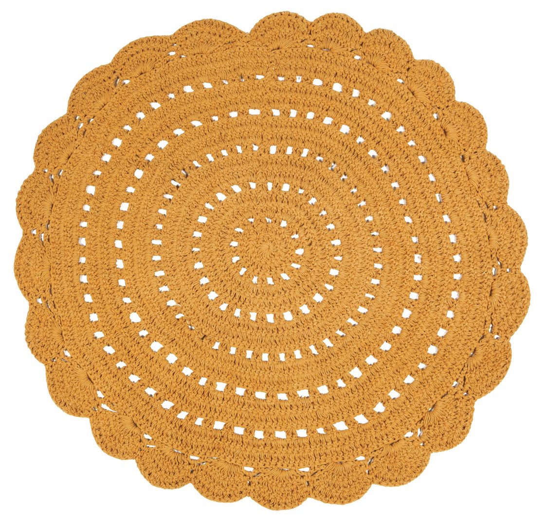 Häkelteppich Alma Gelb, 120 x 120 cm 1