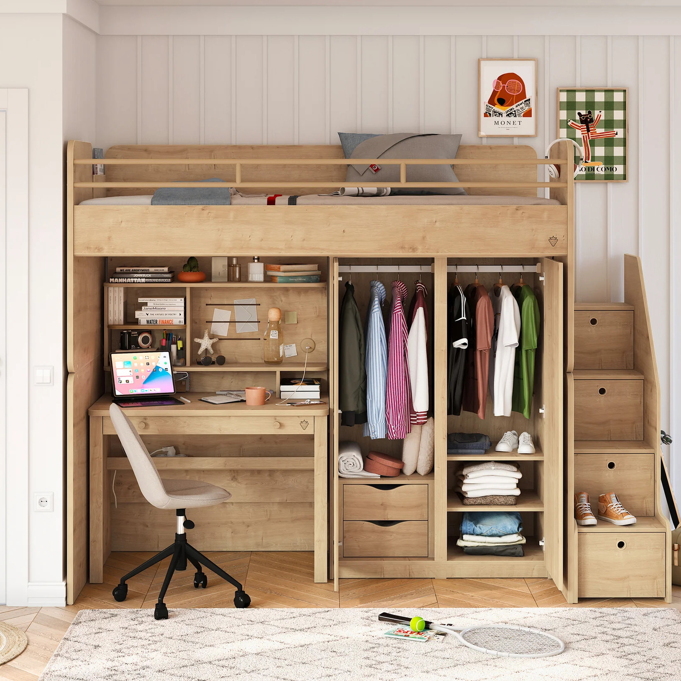 Hochbett Studio Set Holz, Set 3 3