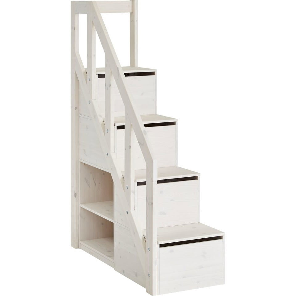 Treppe Lifetime für Etagen- und Hochbetten Weiss lasiert