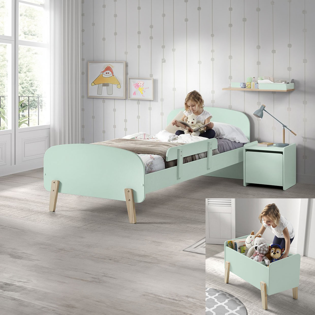 Kinderzimmer Kiddy 4-teilig Set B Mint 2
