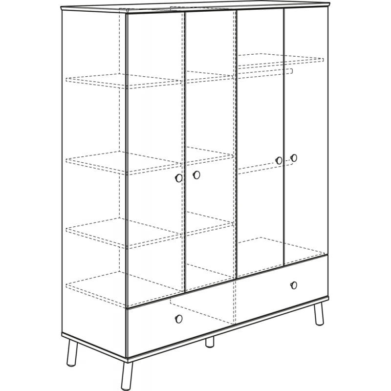 Kleiderschrank Ylvie 4-türig Weiss 10