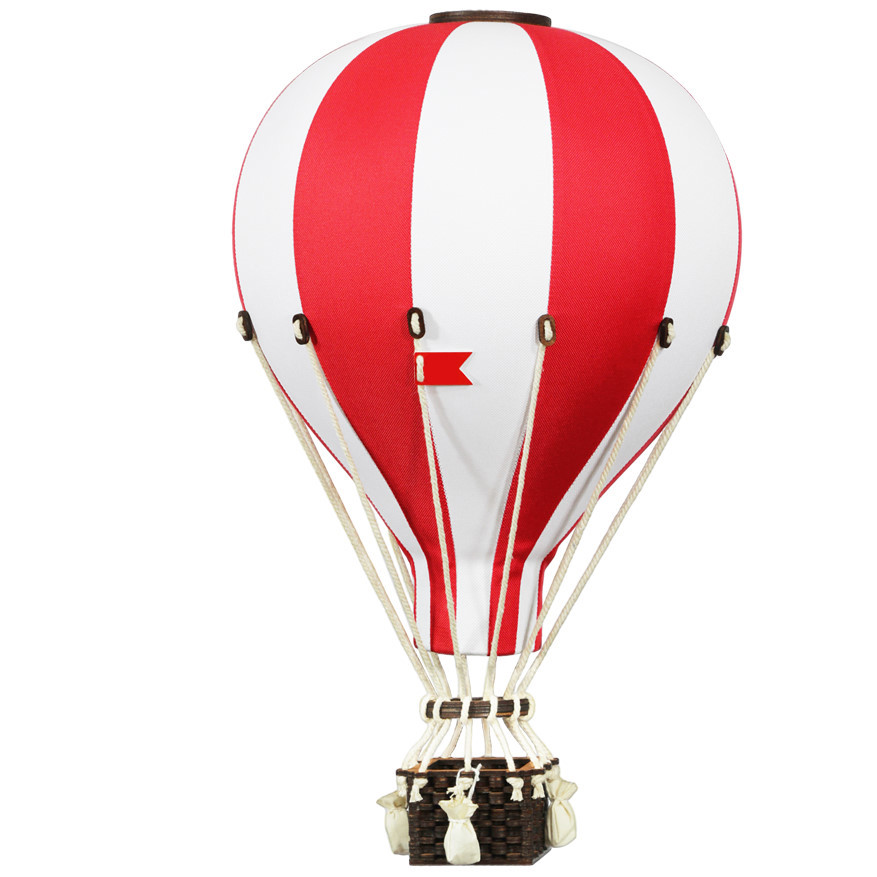 Deko Heissluftballon Weiss Rot S