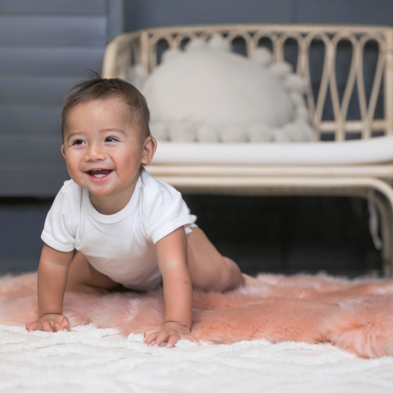 Lammfell ungeschoren rosa #2