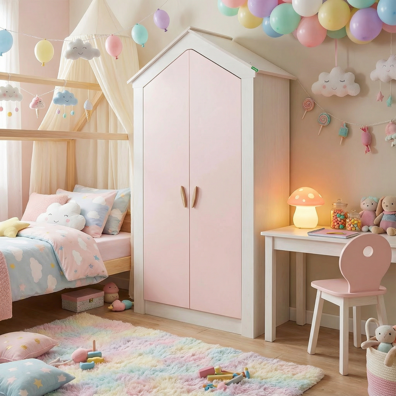 Kleiderschrank My House Pink, 2-türig 3