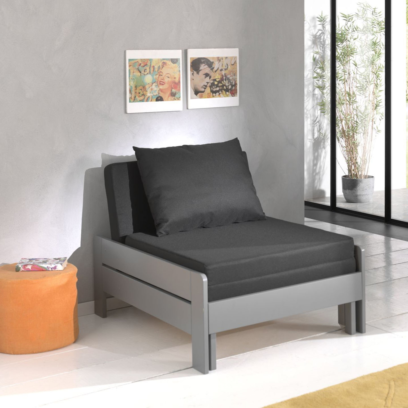 Sessel-Bett Oliver Anthrazit 2