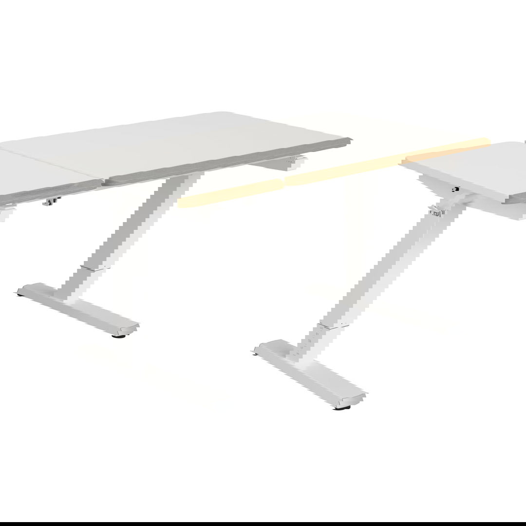 Schreibtisch Teenio 130 GT Weiss Platte Links Braun, Weiss 1